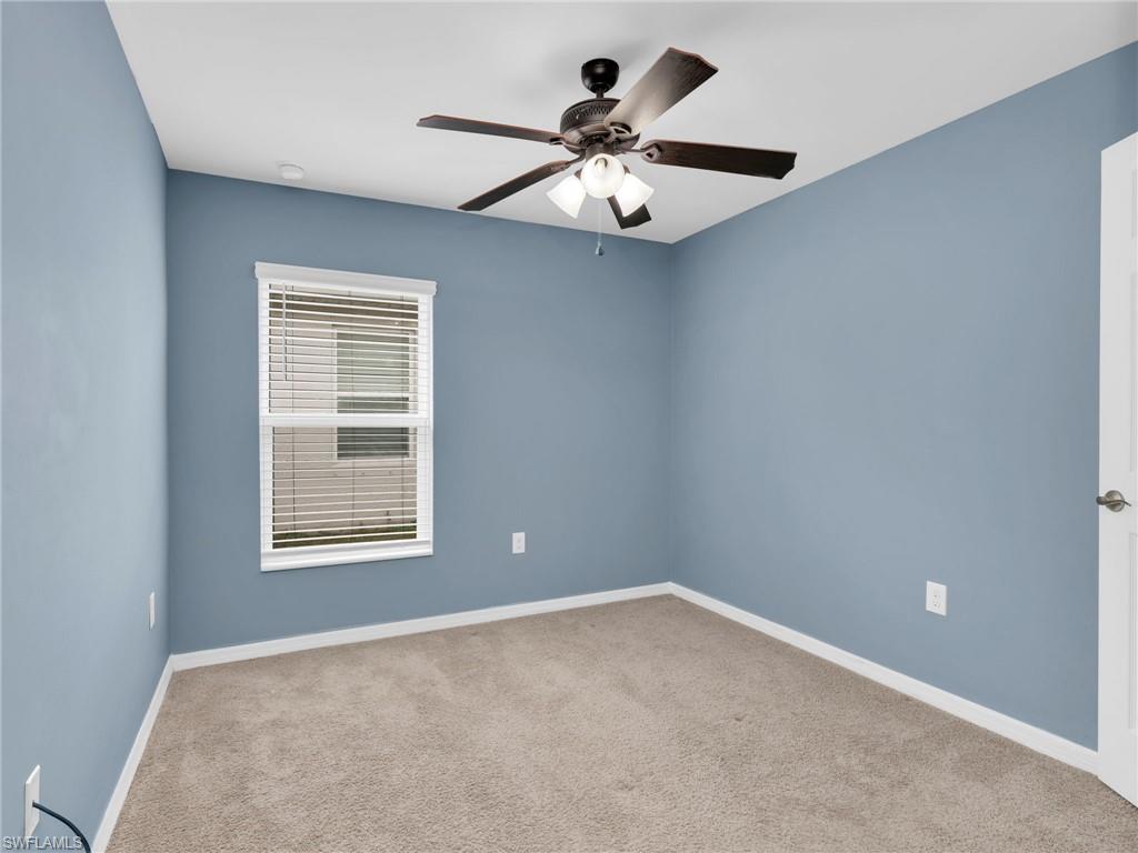 731 Hadley Place West Naples, FL 34104 - Photo 9 of 30 Bedroom 4 With Ceiling Fan and Faux Wood Blinds