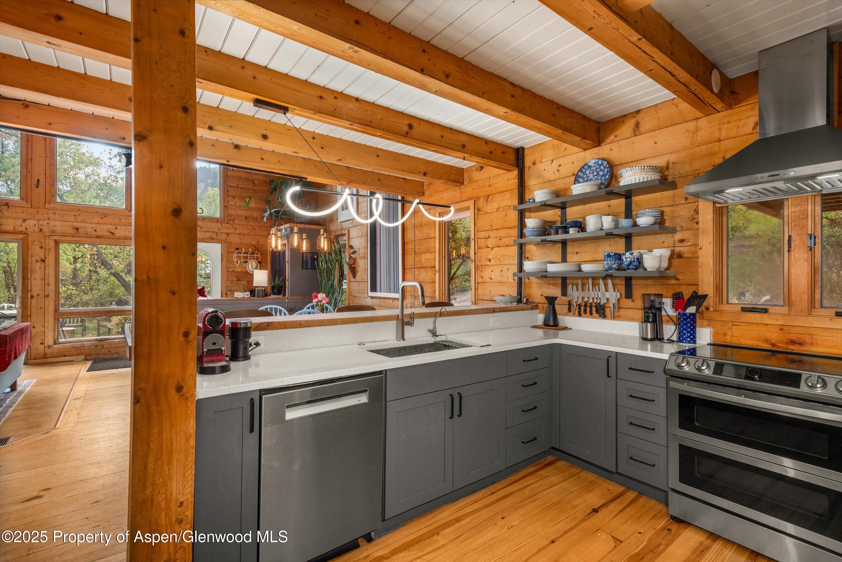 166 Ute Trail Carbondale, CO 81623 - Photo 24 of 38 a kitchen with a sink and a stove