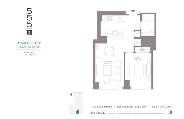 $5,200 | 555 10th Avenue, Unit 19D | Hudson Yards