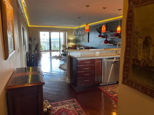 a very nice looking room with a large tree