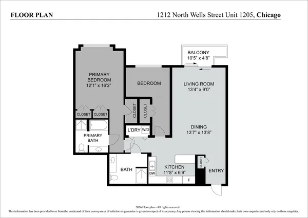 $4,200 | 1212 North Wells Street, Unit 1205, Chicago, IL 60610
