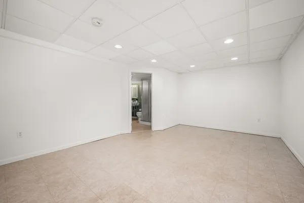 an empty room with an entryway