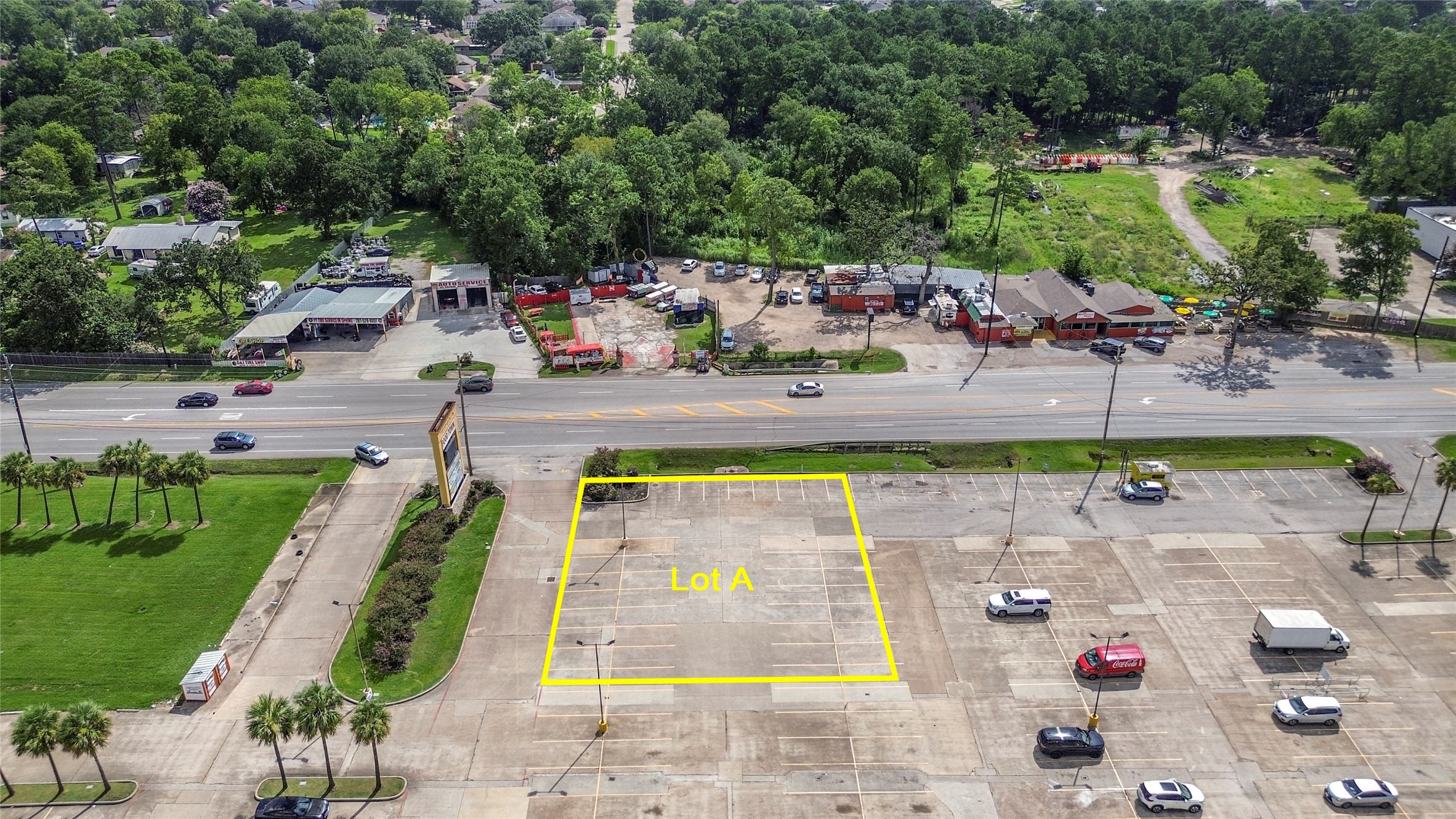 23221 Aldine Westfield Road Spring, TX 77373 - Photo 13 of 30 an aerial view of a yard with swimming pool and large trees