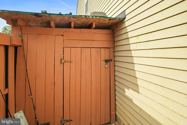 a view of a wooden door