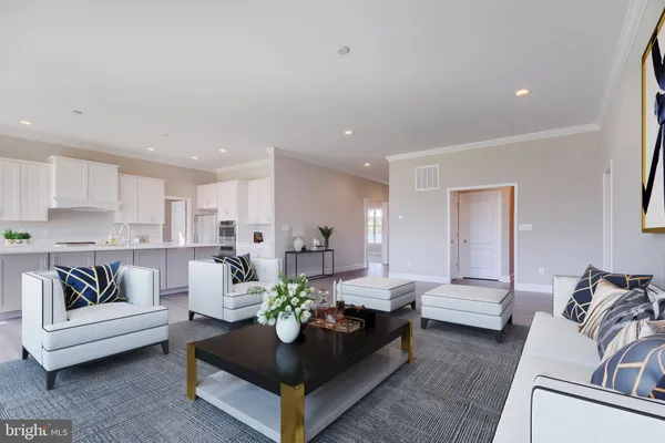a living room with furniture and a couch
