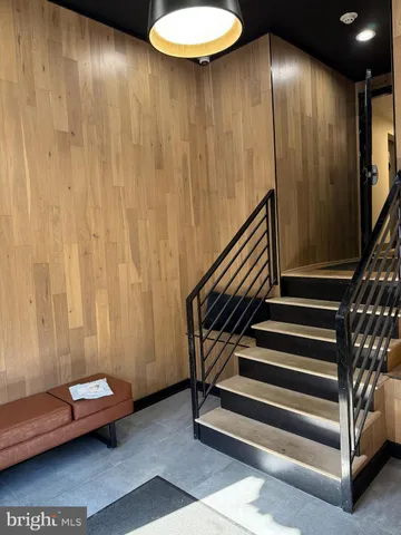 a view of an entryway with a door