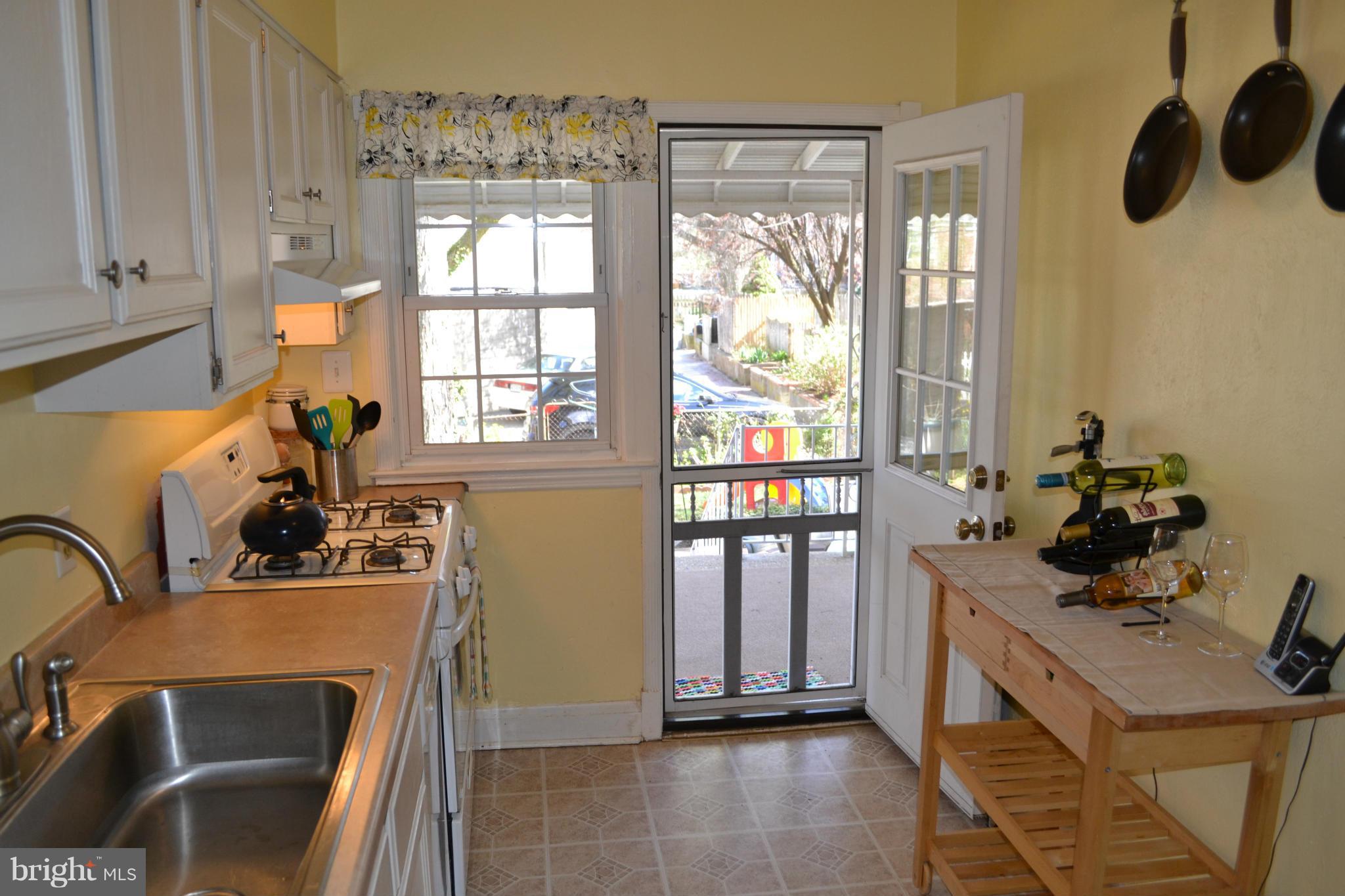 Kitchen with back yard access