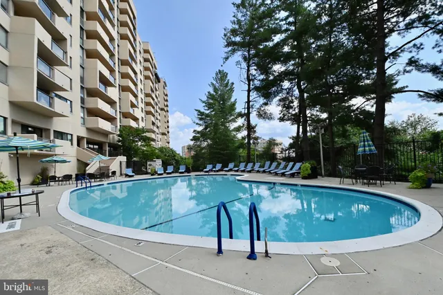 a view of a building and a street