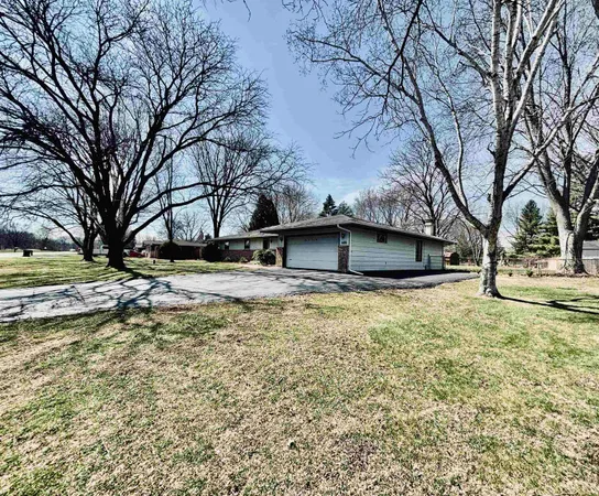 a view of a yard with a tree