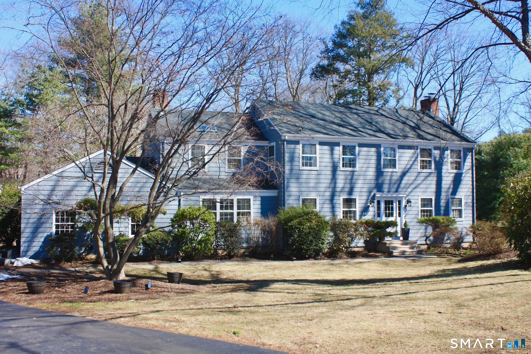 a view of a building with a street