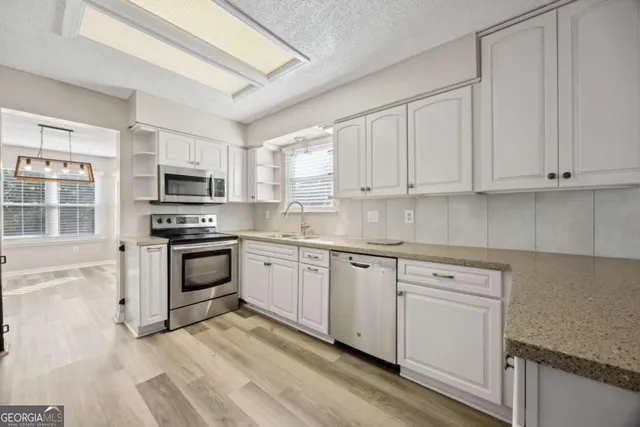 a view of a livingroom with a window