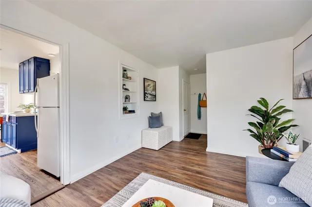 a living room with furniture