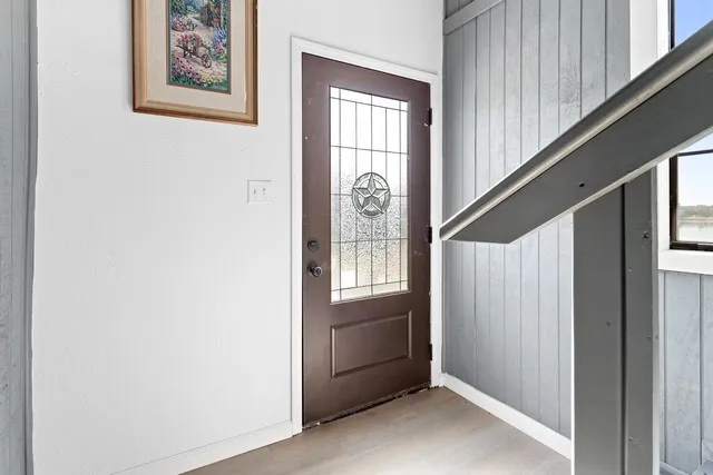 a view of an entryway with staircase