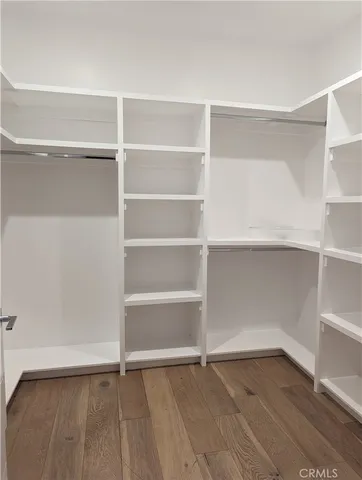 a view of an empty room with empty racks