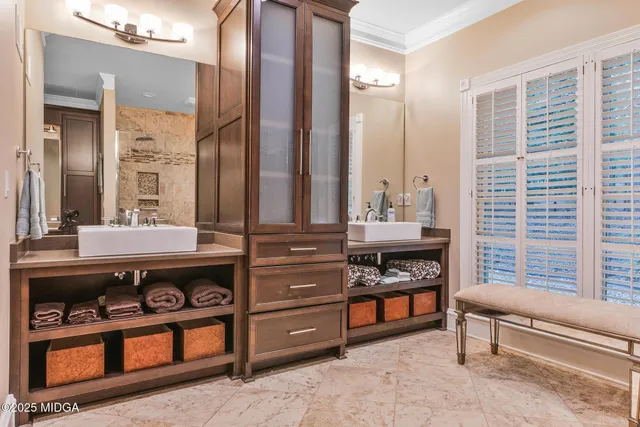 a workspace with furniture and window