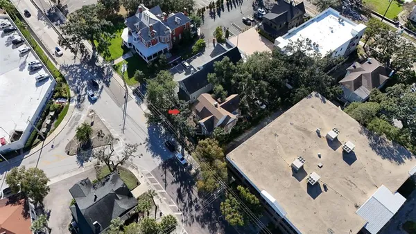 an aerial view of a house