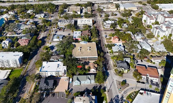 an aerial view of a city