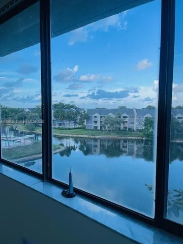 a view of lake from balcony