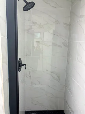 a bathroom with a shower