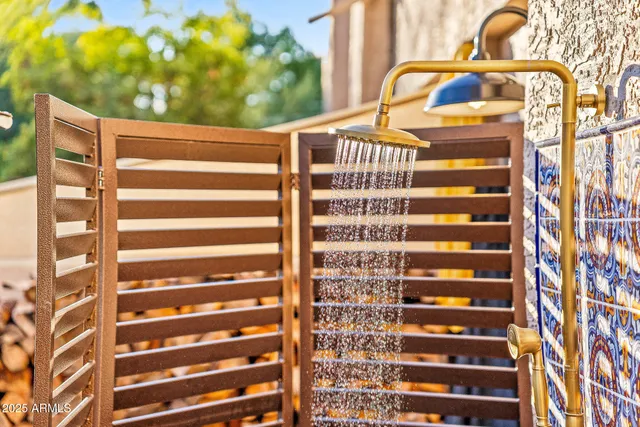 a view of front door and tree
