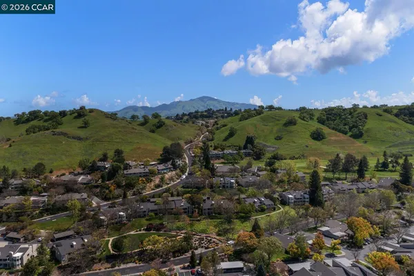a view of a park with an trees