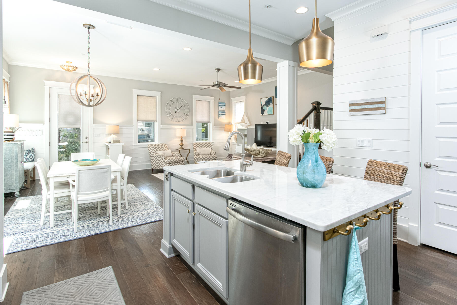 116 Gulfview Way Santa Rosa Beach, FL 32459 - Photo 14 of 57 a kitchen with a table chairs and white cabinets