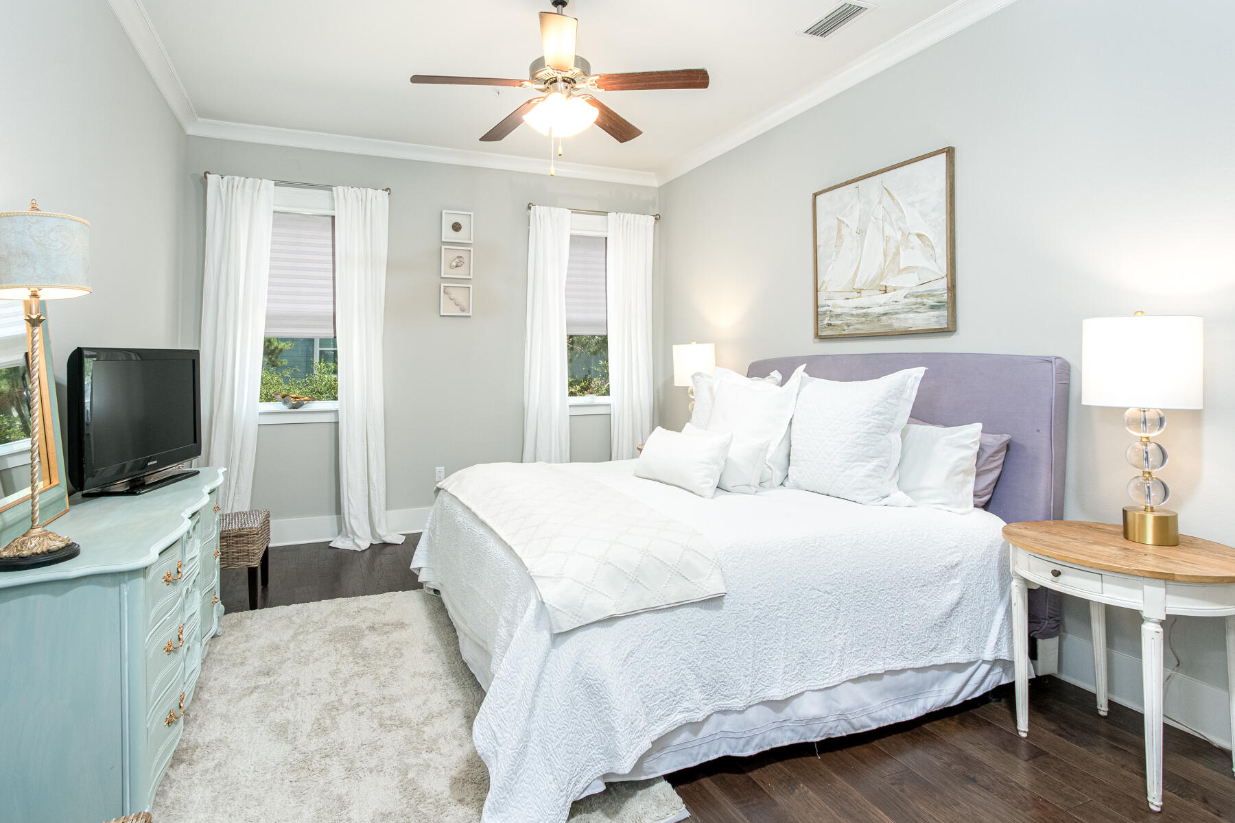 116 Gulfview Way Santa Rosa Beach, FL 32459 - Photo 16 of 57 a bedroom with a bed window and a flat screen television