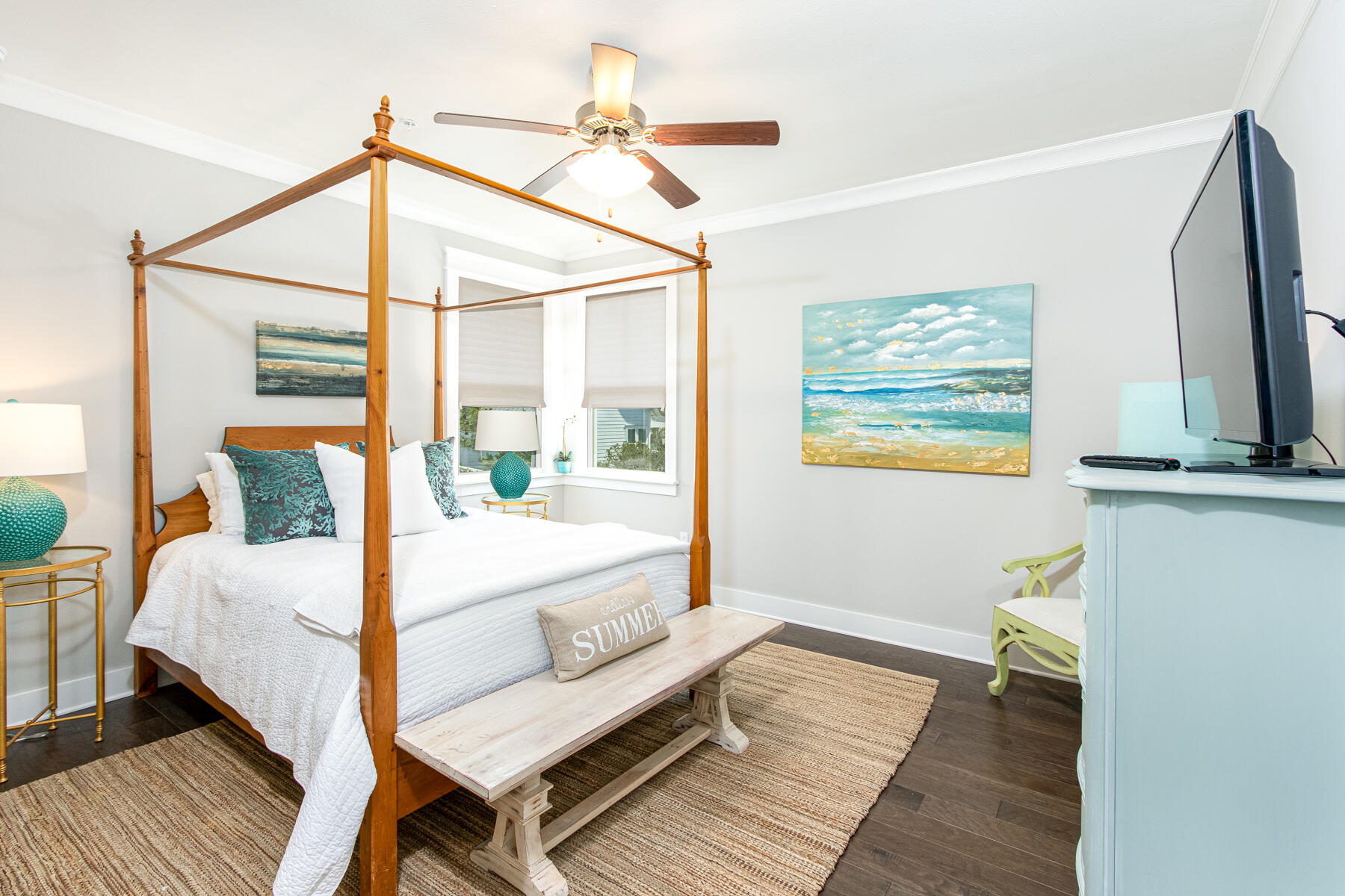 116 Gulfview Way Santa Rosa Beach, FL 32459 - Photo 32 of 57 a living room with furniture and a flat screen tv