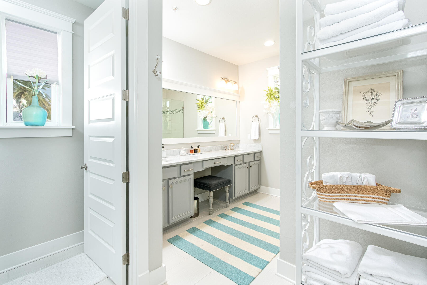 116 Gulfview Way Santa Rosa Beach, FL 32459 - Photo 33 of 57 a spacious bathroom with a sink a mirror and a shower