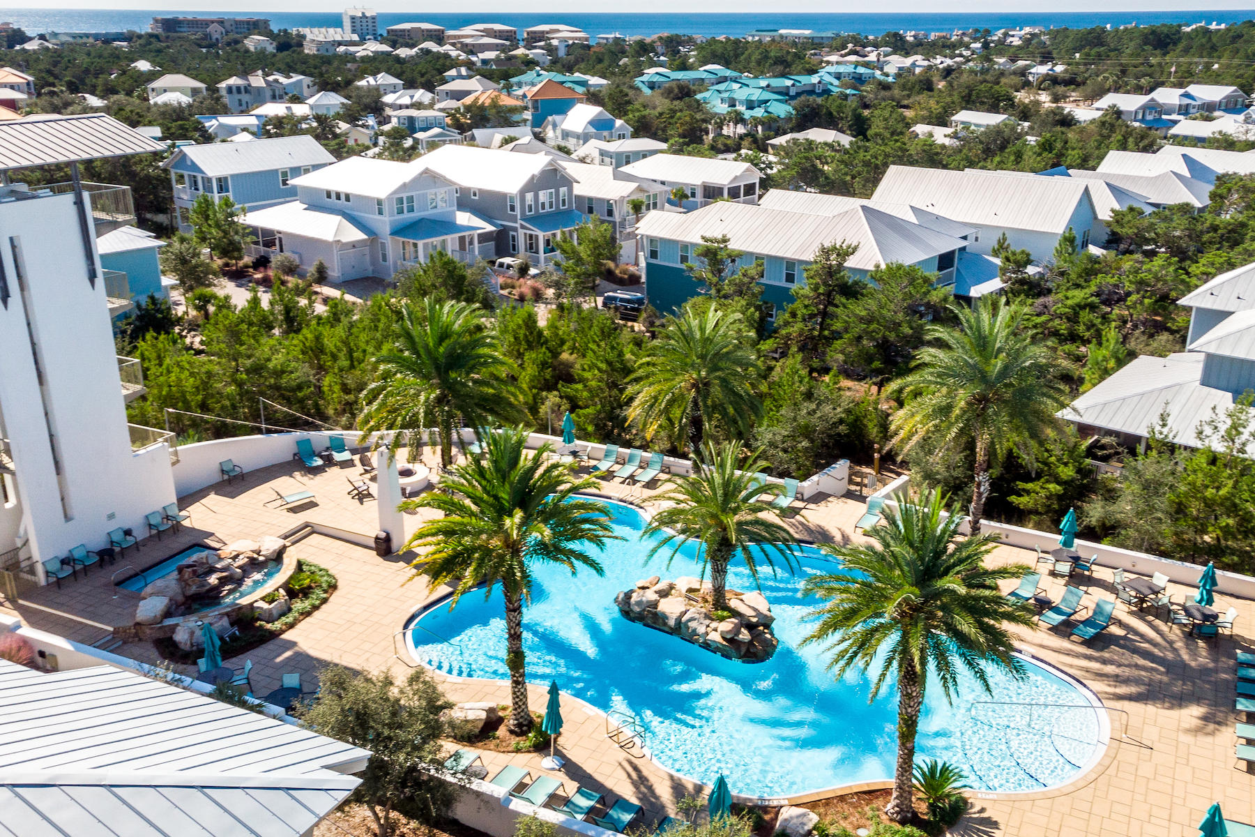 116 Gulfview Way Santa Rosa Beach, FL 32459 - Photo 45 of 57 an aerial view of residential houses with outdoor space