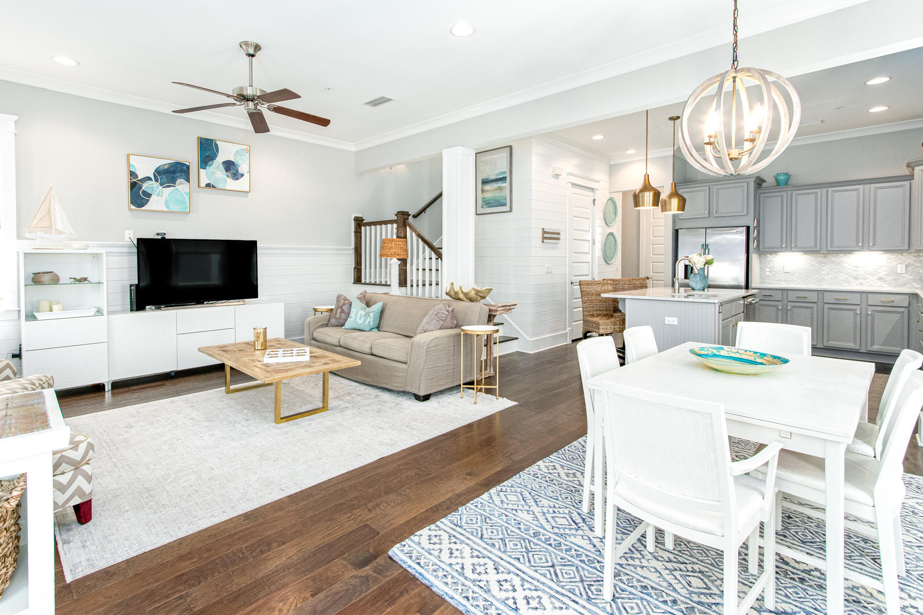116 Gulfview Way Santa Rosa Beach, FL 32459 - Photo 6 of 57 a living room with furniture kitchen view and a wooden floor