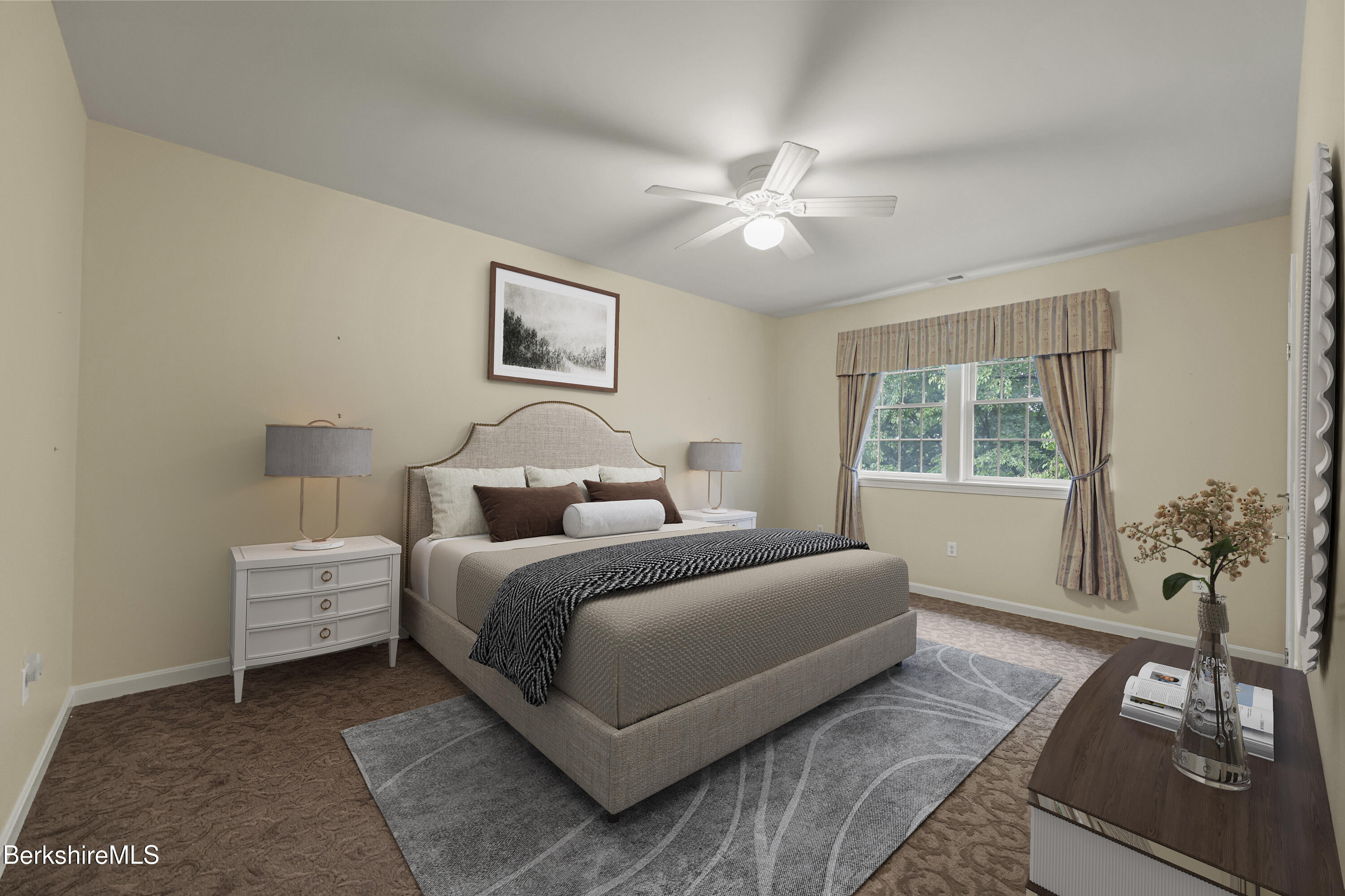 2 Amy Court, Unit 2 Pittsfield, MA 01201 - Photo 36 of 50 a bedroom with a large bed lamp and a window