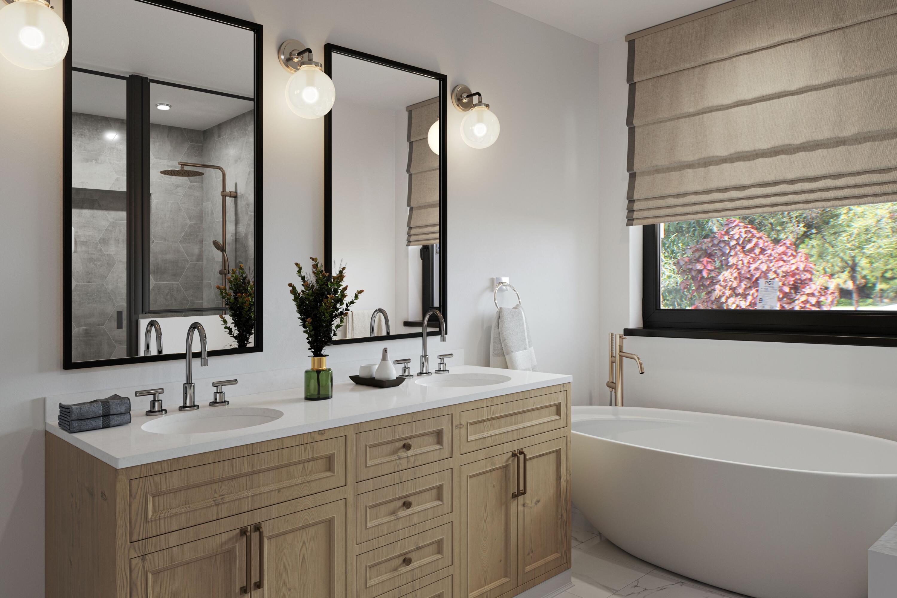 18851 Mack Dairy Road Jupiter, FL 33478 - Photo 13 of 47 a bathroom with a tub a sink and mirror