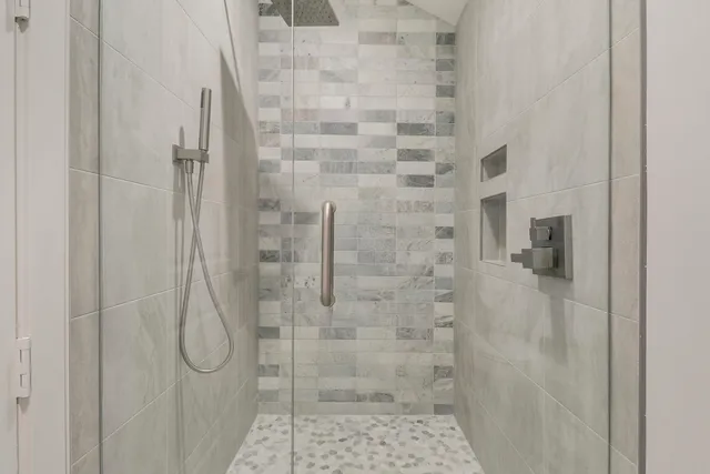a bathroom with a shower