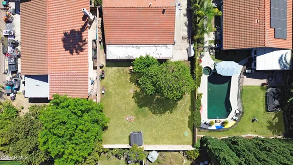 an aerial view of a house