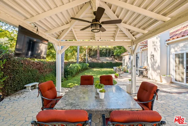 a outdoor view with a sitting space