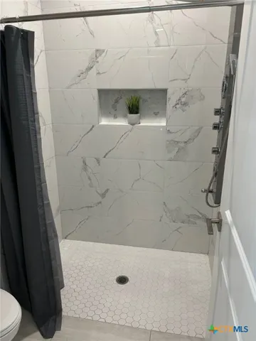 a bathroom with a shower