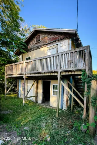 a view of a house with a balcony