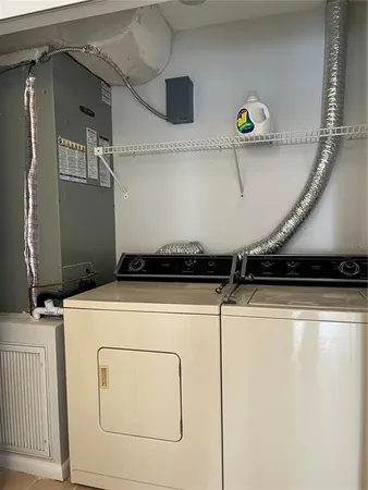 a close view of washer and dryer