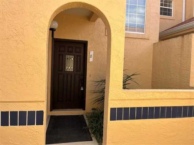 a view of a door of the house