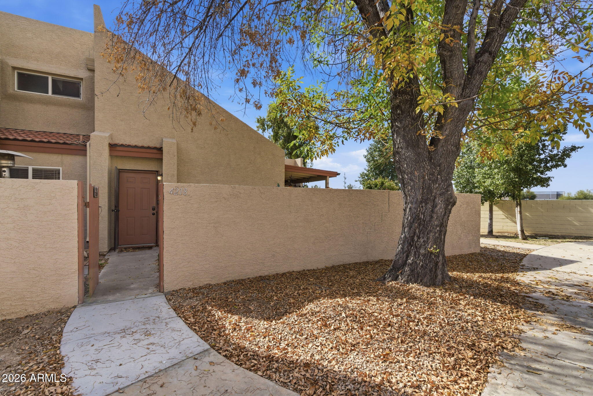 a backyard of a house