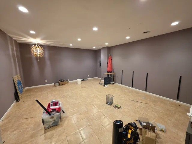 a living room with furniture