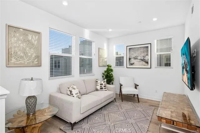 a view of workspace with window and hallway