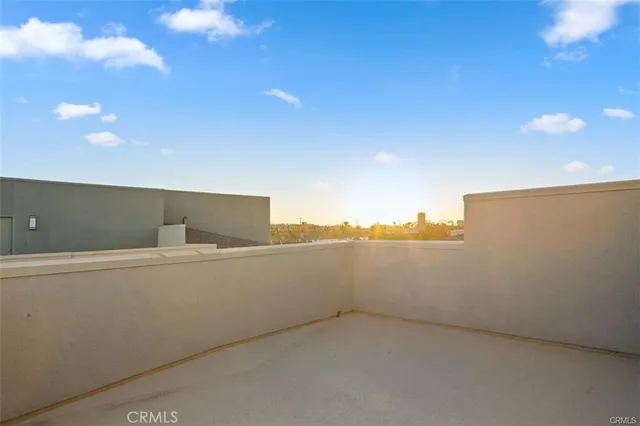 a view of a balcony with city view
