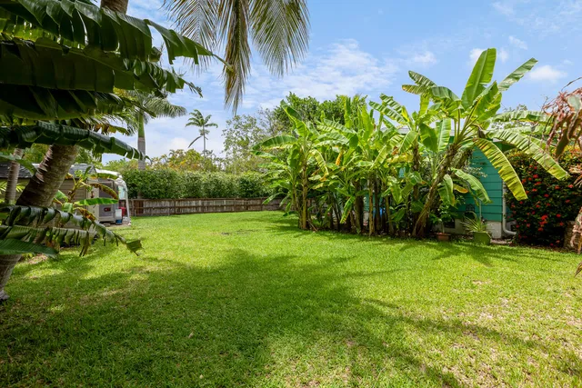 a backyard of a house with lots of green space