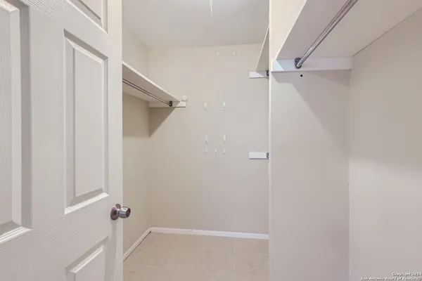 a view of a room with a window