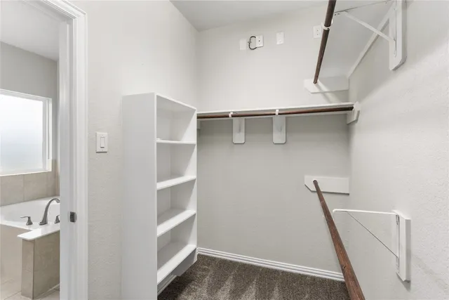 a bathroom with a tub a double vanity sink a mirror and a shower