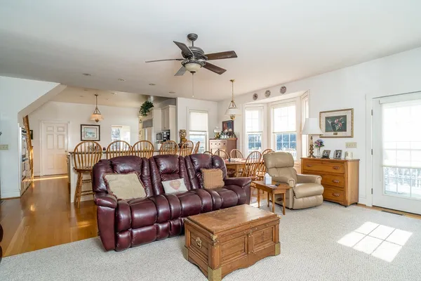a living room with furniture