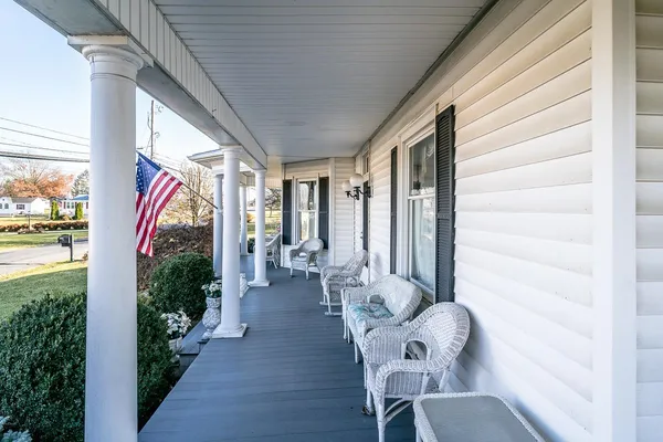 a outdoor living space with furniture
