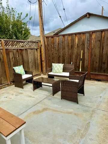 a view of outdoor space with seating
